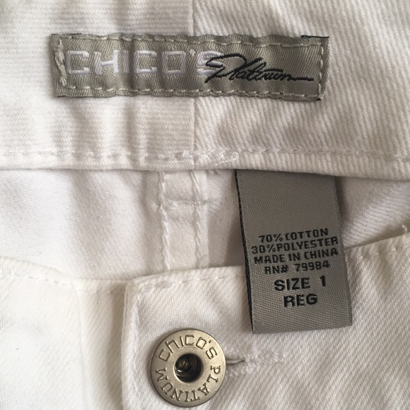 Chico's Platinum Womens Jeans White Size 1 Nice! - Picture 6 of 8